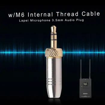  Lavalier Klope Mikrofón s 3,5 mm Audio Konektor, M6 Vnútorný Závit Kábel pre Sony D12 / D21 Sennheiser Shure